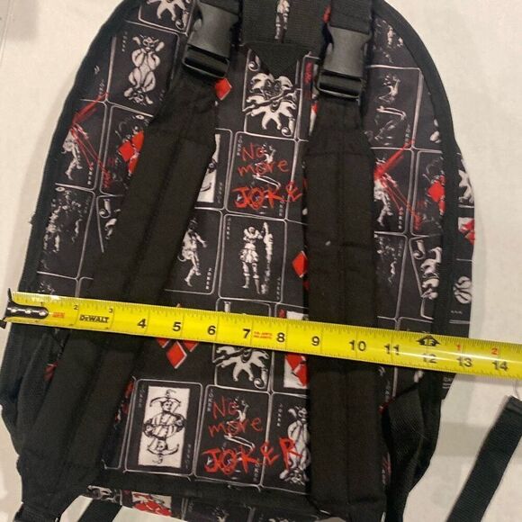 Harley Quinn Joker Flip Pak Reversible Backpack Black Red White Spencer Gifts - Picture 15 of 16